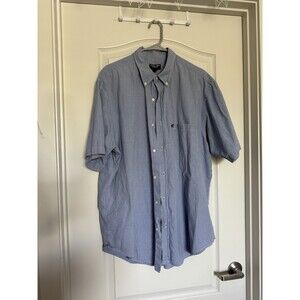 Ralph Lauren Jeans Co. Men's XL Blue Check Cotton Short Sleeve Button-Up Shirt